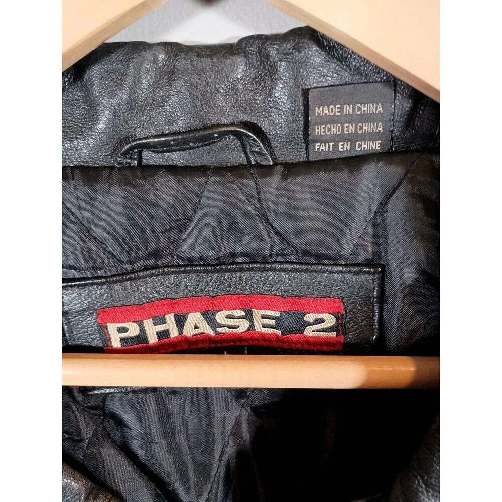 Phase Two Womens Black Long Sleeve Collared Pockets Full Zip Jacket Size Large